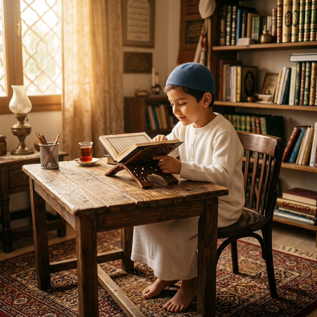 Child learning Quran